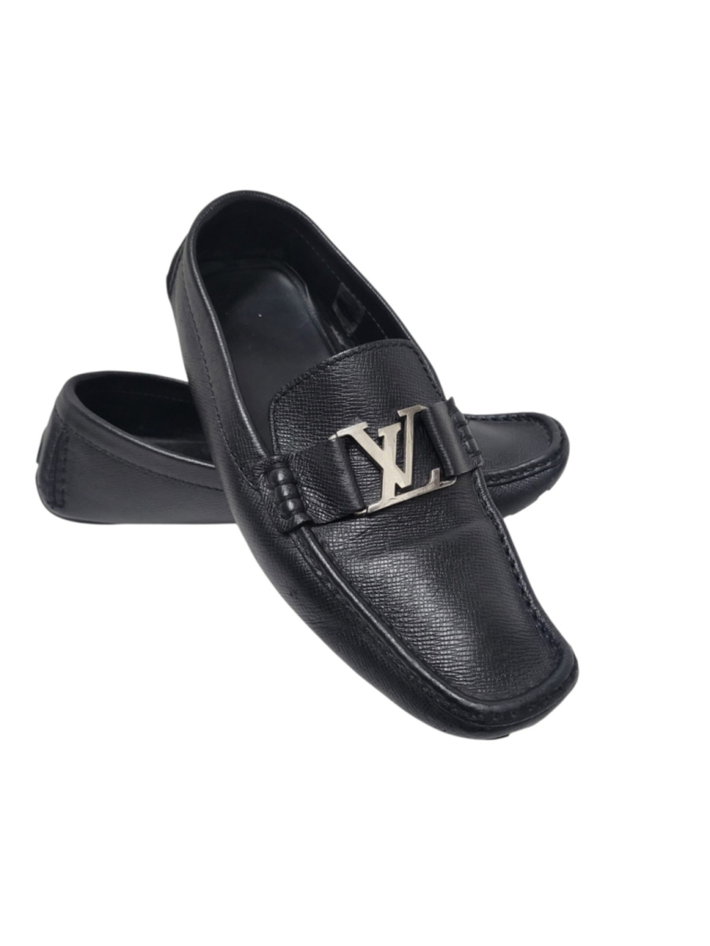 Louis Vuitton Men's Authentic Black Monte Carlo Moccasin Driver Loafers size 9
